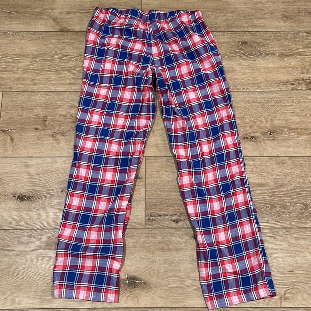 J.Crew Men’s Plaid Flannel Pajama Pants Small Red Blue Cotton Lounge